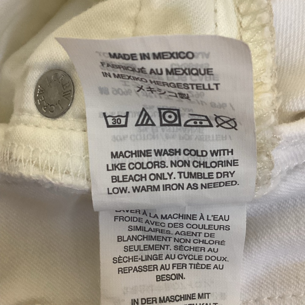 J. Crew Trademark Toothpick Skinny White Jeans Size 28 - Picture 10 of 11